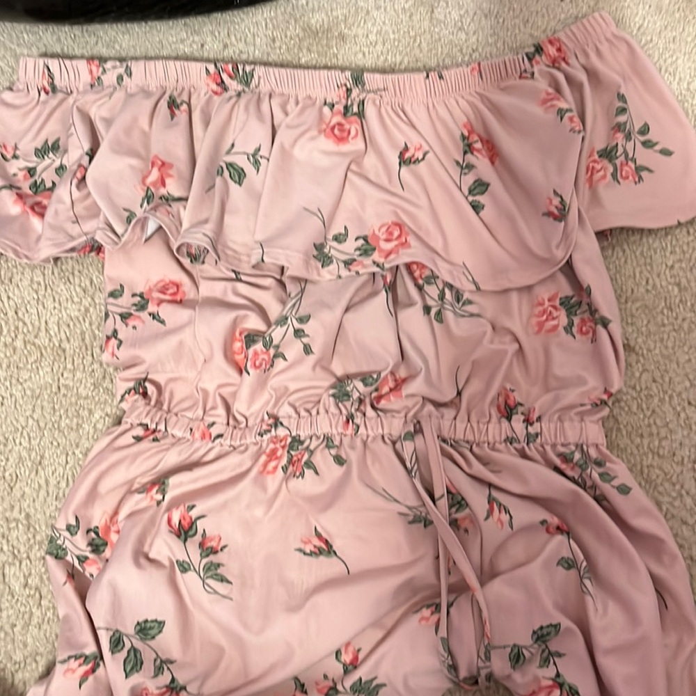 Pink floral, romper, size large